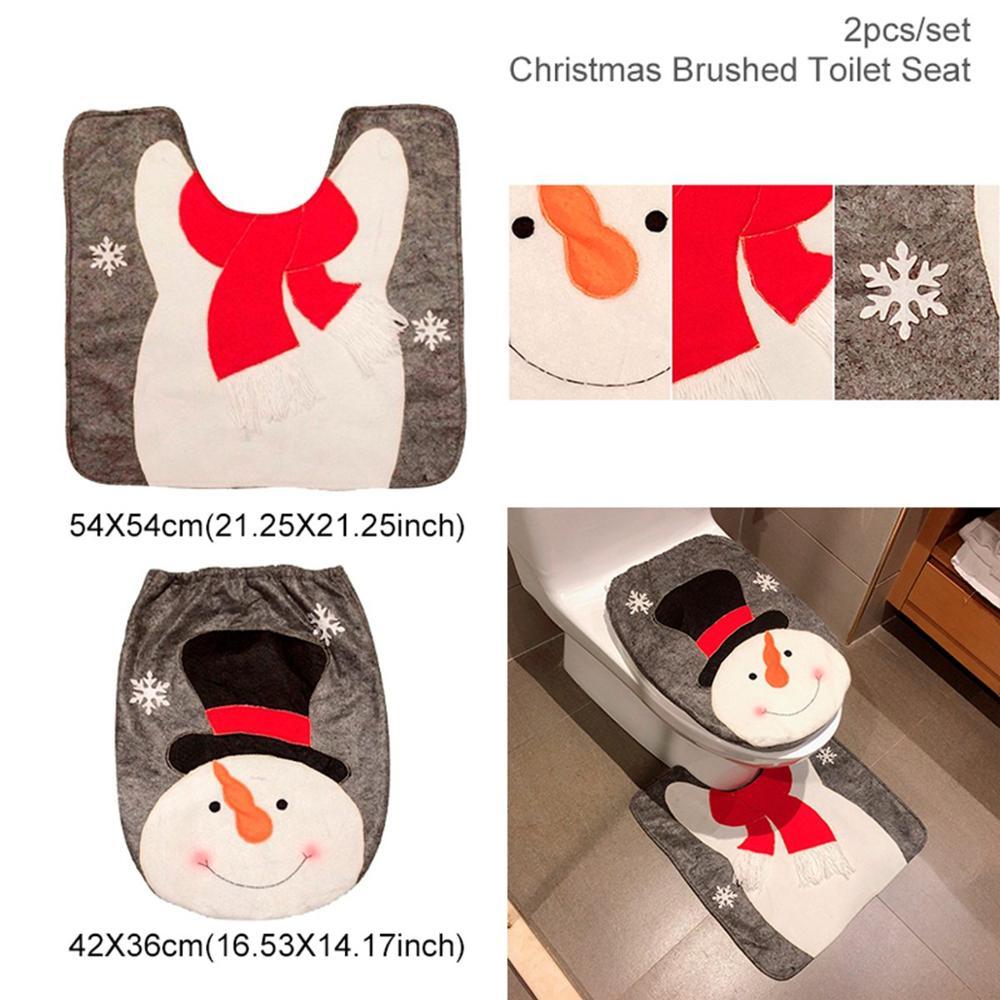 Merry Christmas Bathroom Curtain Santa Claus Toilet Seat Christmas Decorations - 𝓢𝓱𝓸𝓹𝓵𝓮𝓬𝔂