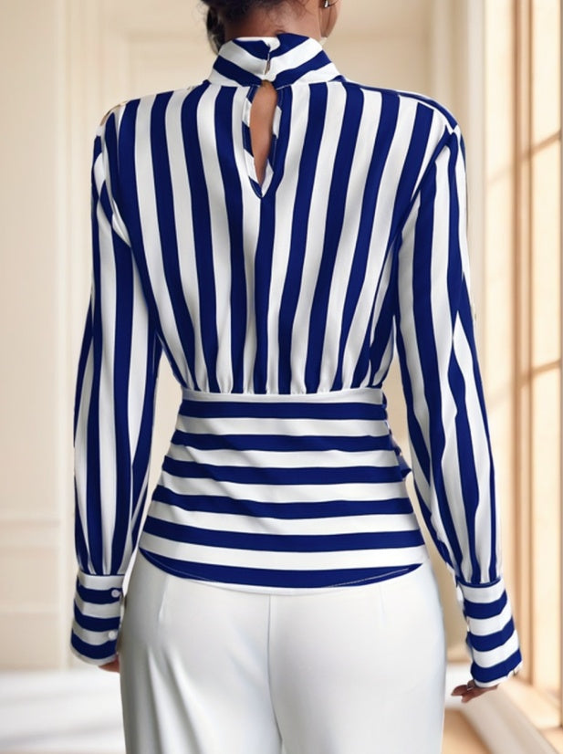 Ladies' Striped Long-sleeved Top - 𝓢𝓱𝓸𝓹𝓵𝓮𝓬𝔂