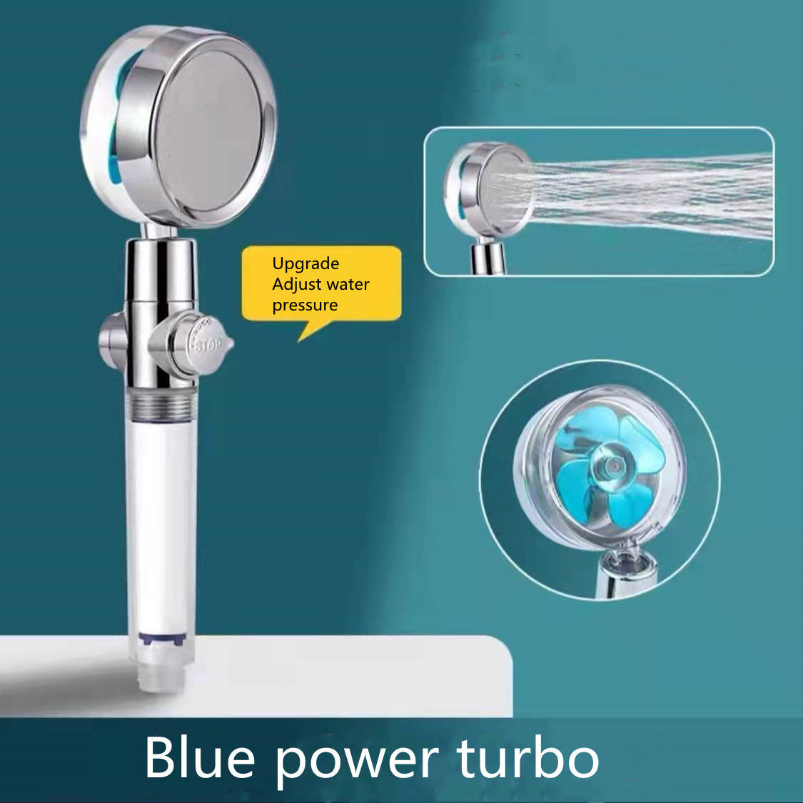 Shower Head Water Saving Flow 360 Degrees Rotating With Small Fan ABS Rain High Pressure Spray Nozzle Bathroom Accessories - 𝓢𝓱𝓸𝓹𝓵𝓮𝓬𝔂