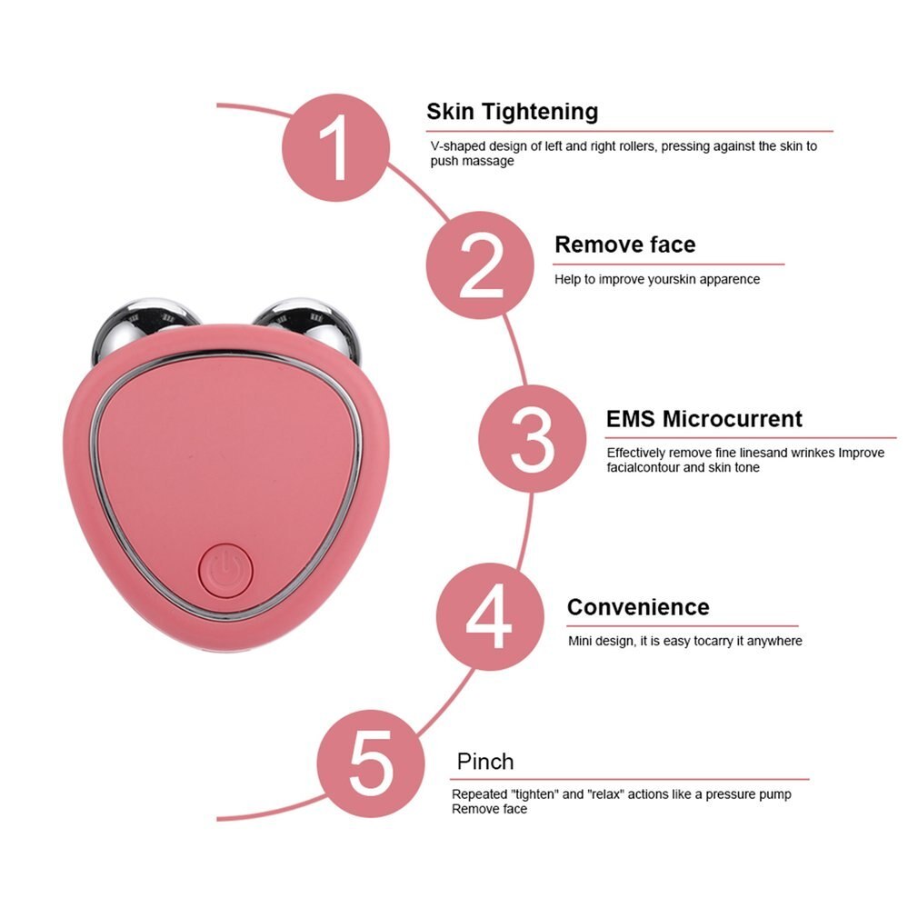 Portable Facial Micro-current Beauty Instrument For Lifting Thinning And Reducing Edema With Double Roller Massager - 𝓢𝓱𝓸𝓹𝓵𝓮𝓬𝔂