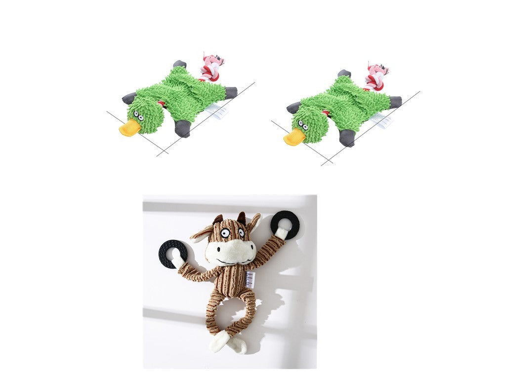 Pet Toy Donkey Shape Corduroy Chew Toy For Dogs Puppy Squeaker Squeaky Plush Bone Molar Dog Toy Pet Training Dog - 𝓢𝓱𝓸𝓹𝓵𝓮𝓬𝔂