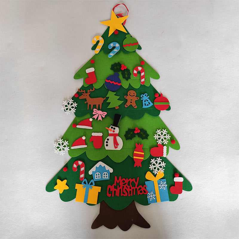 DIY Felt Christmas Tree New Year Toddler Kids Handmade Gift Toys Door Wall Hanging Ornaments Holiday Party Home Decor Set - 𝓢𝓱𝓸𝓹𝓵𝓮𝓬𝔂