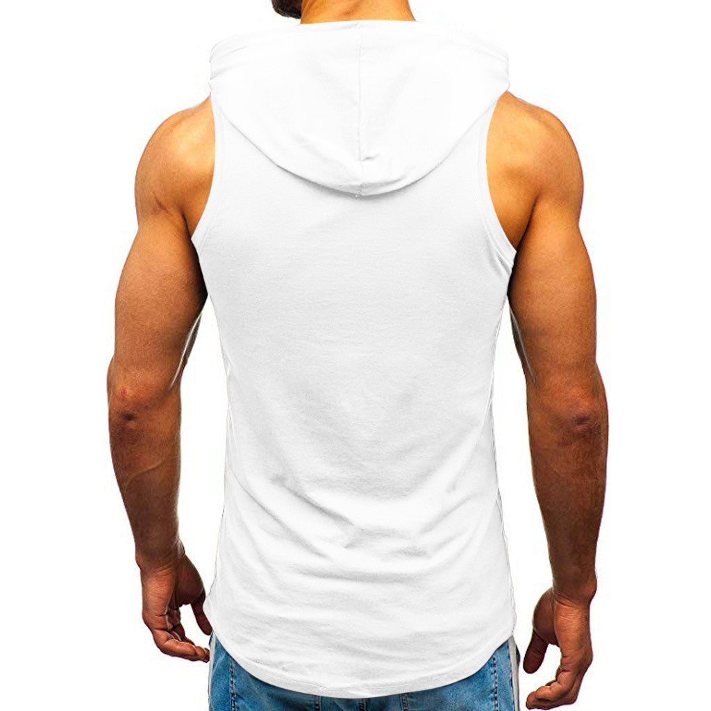 Men's Sleeveless Vest Letter Printed Hoodie Sports Tops - 𝓢𝓱𝓸𝓹𝓵𝓮𝓬𝔂