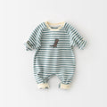 Male And Female Baby Cartoon Striped Dinosaur Embroidery Long-Sleeved Jumpsuit - 𝓢𝓱𝓸𝓹𝓵𝓮𝓬𝔂