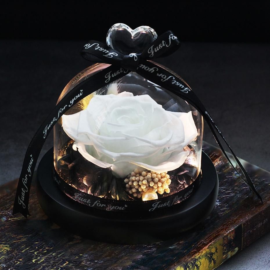 Valentine's Day Christmas Dried Flowers For Home Decor Wedding Gifts Dried Flowers Eternal Real Rose Home Decor With LED In Glass - 𝓢𝓱𝓸𝓹𝓵𝓮𝓬𝔂