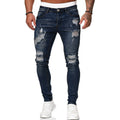 Fashion Street Style Ripped Skinny Jeans Men Vintage Wash Solid Denim Trouser Mens Casual Slim Fit Pencil Denim Pants - 𝓢𝓱𝓸𝓹𝓵𝓮𝓬𝔂