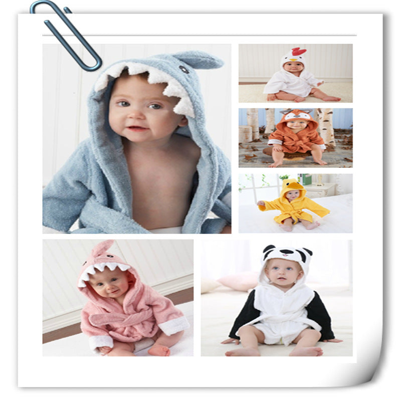 Children's Hooded Absorbent Animal-shaped Bathrobe - 𝓢𝓱𝓸𝓹𝓵𝓮𝓬𝔂