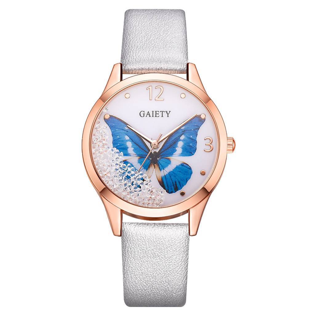 Gaiety Brand Women Watches Luxury Removable Rhinestone Butterfly Watches Ladies Leather Dress Ladies Wrist Watches Female Clock - 𝓢𝓱𝓸𝓹𝓵𝓮𝓬𝔂