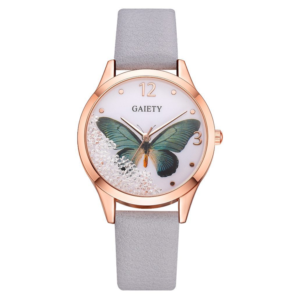Gaiety Brand Women Watches Luxury Removable Rhinestone Butterfly Watches Ladies Leather Dress Ladies Wrist Watches Female Clock - 𝓢𝓱𝓸𝓹𝓵𝓮𝓬𝔂