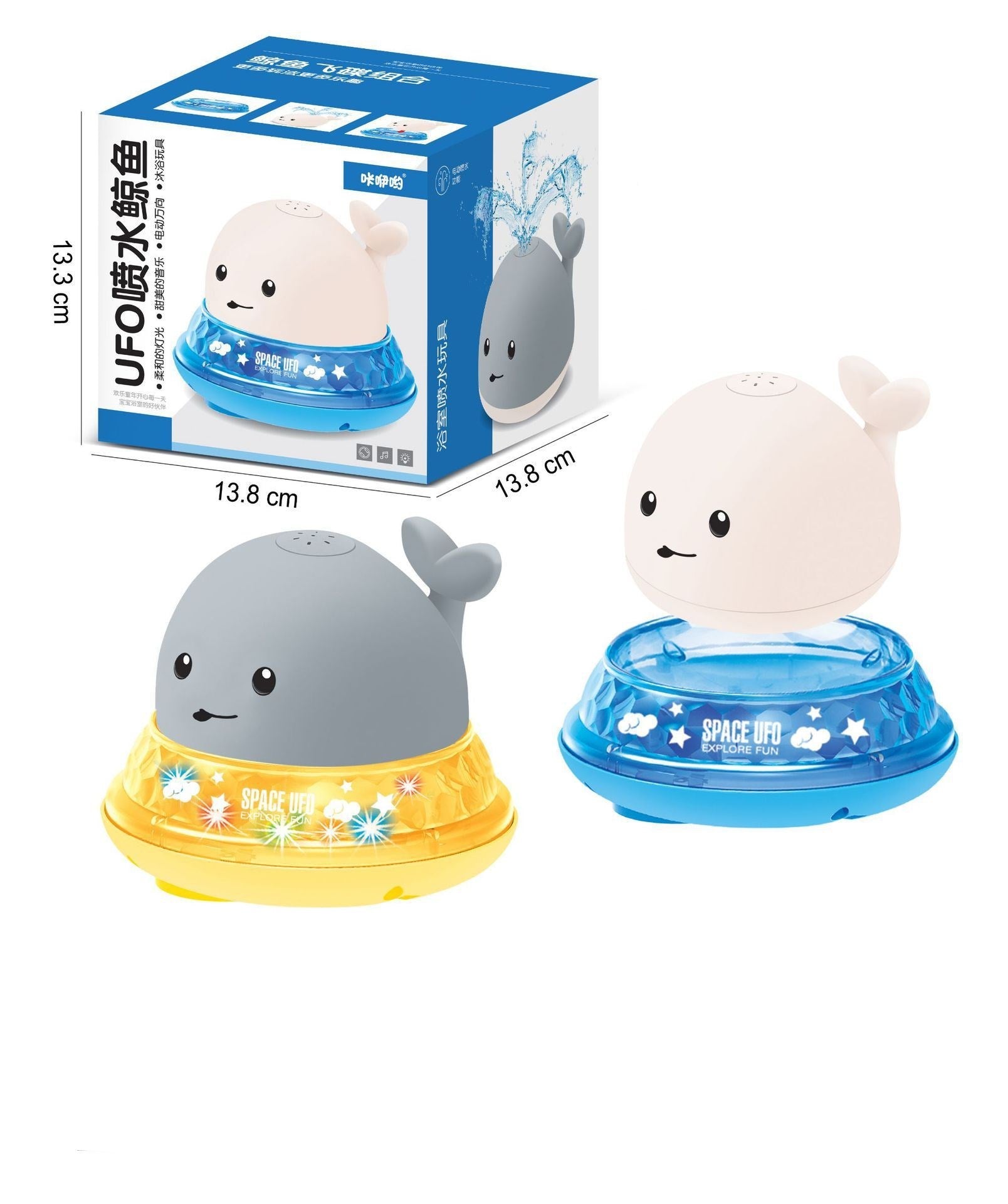Baby Cute Cartoon Whale Floating Spraying Water Bath Toys With Light Music LED Light Baby Toys - 𝓢𝓱𝓸𝓹𝓵𝓮𝓬𝔂