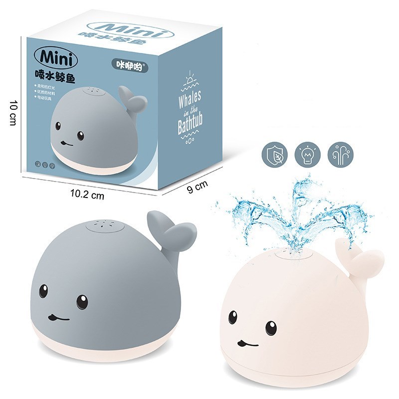 Baby Cute Cartoon Whale Floating Spraying Water Bath Toys With Light Music LED Light Baby Toys - 𝓢𝓱𝓸𝓹𝓵𝓮𝓬𝔂
