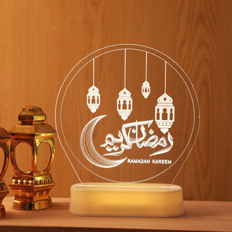 LED Ramadan Castle Moon Kerosene 3D Hanging Lamp - 𝓢𝓱𝓸𝓹𝓵𝓮𝓬𝔂