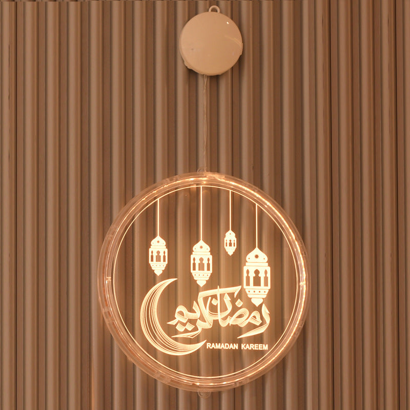 LED Ramadan Castle Moon Kerosene 3D Hanging Lamp - 𝓢𝓱𝓸𝓹𝓵𝓮𝓬𝔂