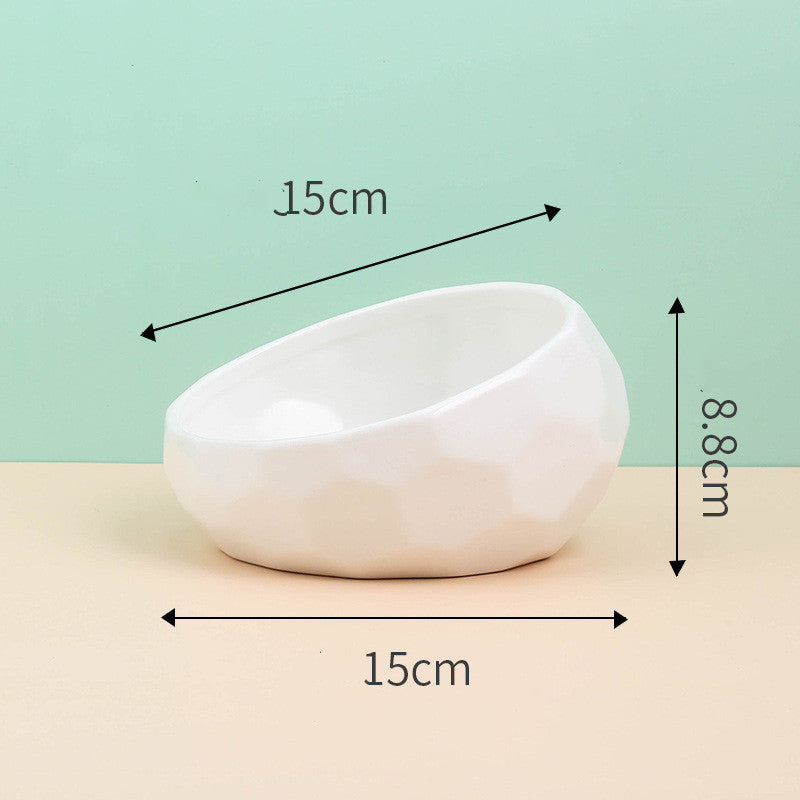 Pet Supplies Bowl Ceramic Cat Bowl Dog Bowl Oblique Mouth - 𝓢𝓱𝓸𝓹𝓵𝓮𝓬𝔂