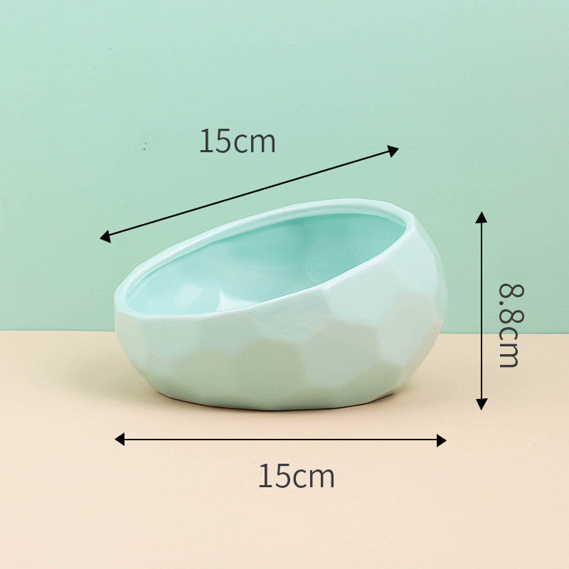 Pet Supplies Bowl Ceramic Cat Bowl Dog Bowl Oblique Mouth - 𝓢𝓱𝓸𝓹𝓵𝓮𝓬𝔂