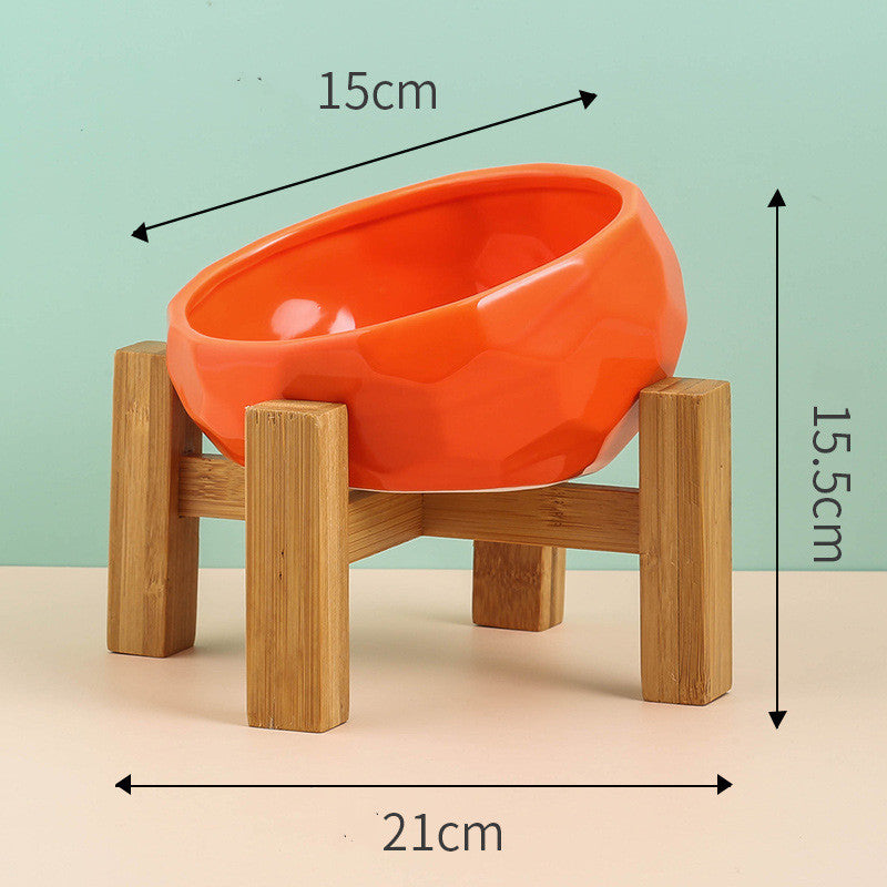 Pet Supplies Bowl Ceramic Cat Bowl Dog Bowl Oblique Mouth - 𝓢𝓱𝓸𝓹𝓵𝓮𝓬𝔂
