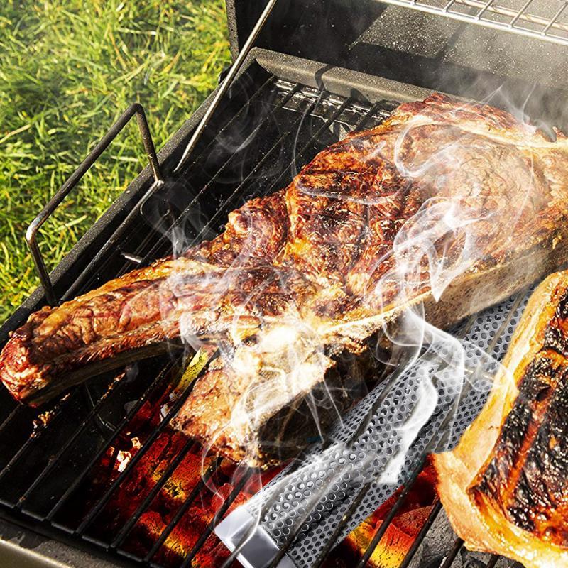 BBQ Accessories Outdoor Stainless Steel Smoker Smoke BOX Barbecue Stainless Steel Smoke Box Barbecue Grill Smoking Fruit Box - 𝓢𝓱𝓸𝓹𝓵𝓮𝓬𝔂