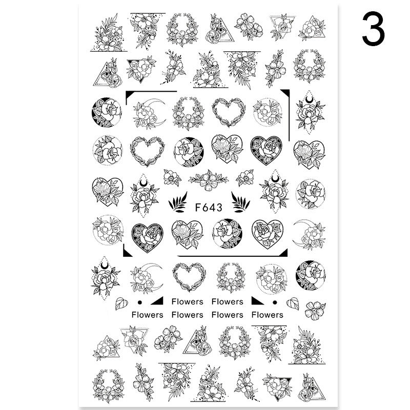 Summer Flowers and Love Adhesive Stickers Nail Art Stickers Foreign Trade Nail Stickers Nail Art Decals - 𝓢𝓱𝓸𝓹𝓵𝓮𝓬𝔂