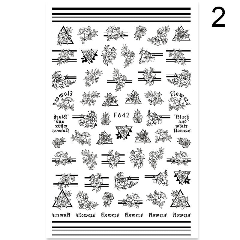 Summer Flowers and Love Adhesive Stickers Nail Art Stickers Foreign Trade Nail Stickers Nail Art Decals - 𝓢𝓱𝓸𝓹𝓵𝓮𝓬𝔂