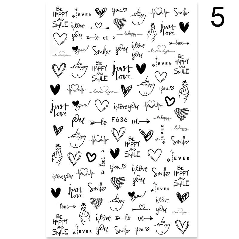 Summer Flowers and Love Adhesive Stickers Nail Art Stickers Foreign Trade Nail Stickers Nail Art Decals - 𝓢𝓱𝓸𝓹𝓵𝓮𝓬𝔂