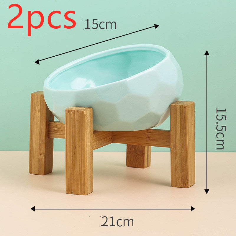Pet Supplies Bowl Ceramic Cat Bowl Dog Bowl Oblique Mouth - 𝓢𝓱𝓸𝓹𝓵𝓮𝓬𝔂