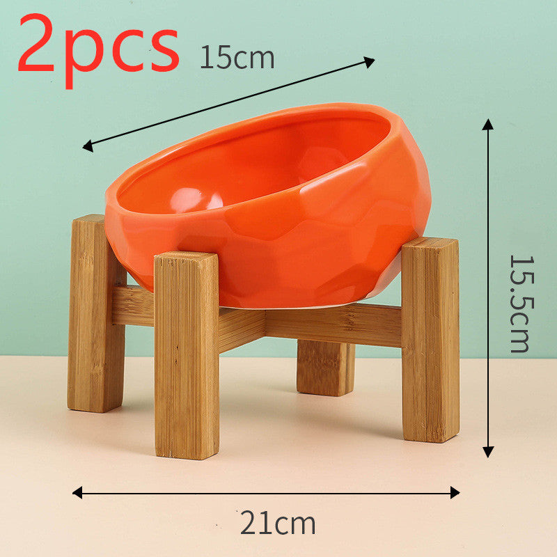 Pet Supplies Bowl Ceramic Cat Bowl Dog Bowl Oblique Mouth - 𝓢𝓱𝓸𝓹𝓵𝓮𝓬𝔂