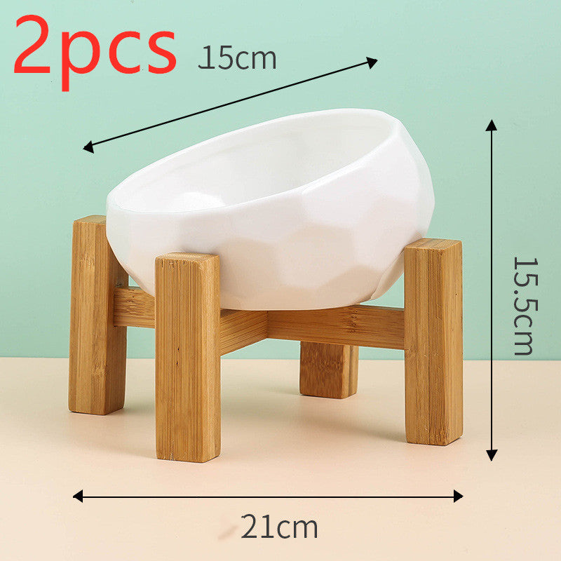 Pet Supplies Bowl Ceramic Cat Bowl Dog Bowl Oblique Mouth - 𝓢𝓱𝓸𝓹𝓵𝓮𝓬𝔂