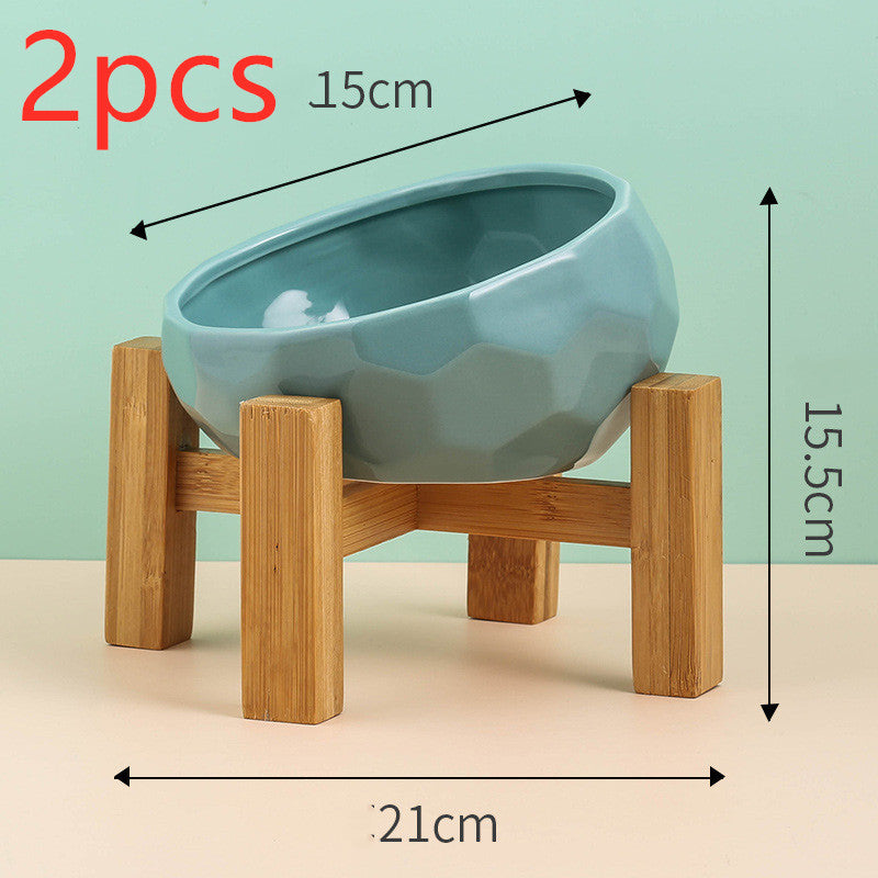 Pet Supplies Bowl Ceramic Cat Bowl Dog Bowl Oblique Mouth - 𝓢𝓱𝓸𝓹𝓵𝓮𝓬𝔂