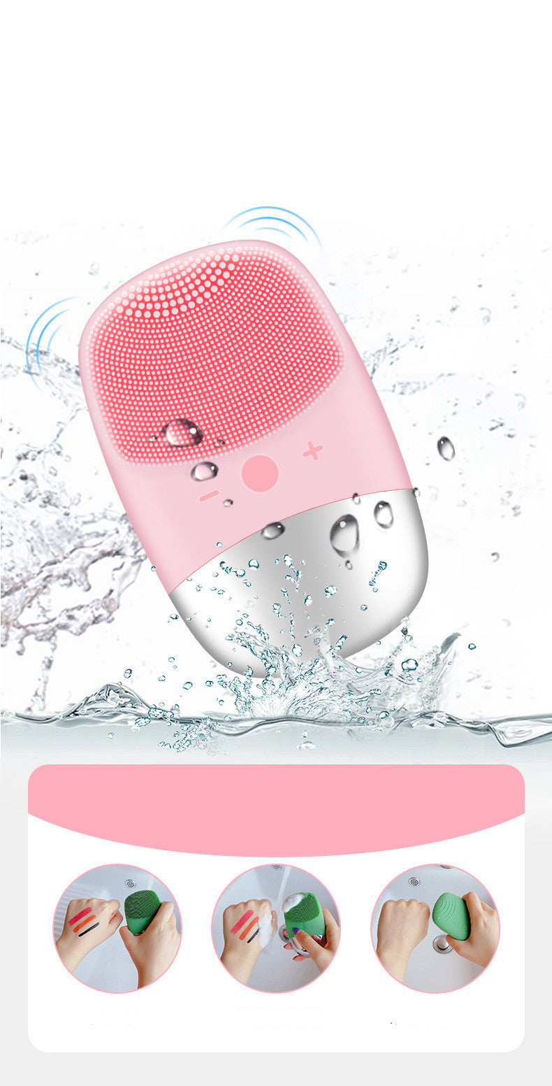 Mini Silicone Electric Face Cleansing Brush Electric Facial Cleanser Facial Cleansing Brush Skin Massager Skin Care Tools - 𝓢𝓱𝓸𝓹𝓵𝓮𝓬𝔂