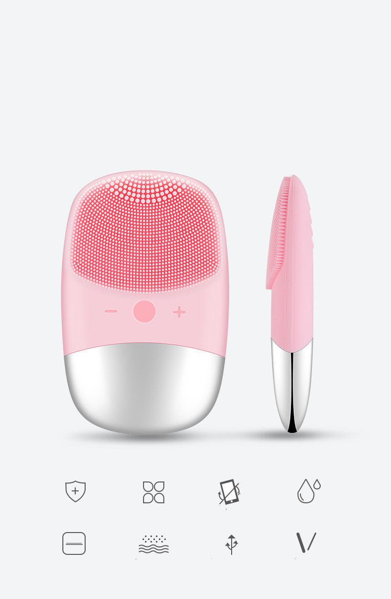 Mini Silicone Electric Face Cleansing Brush Electric Facial Cleanser Facial Cleansing Brush Skin Massager Skin Care Tools - 𝓢𝓱𝓸𝓹𝓵𝓮𝓬𝔂