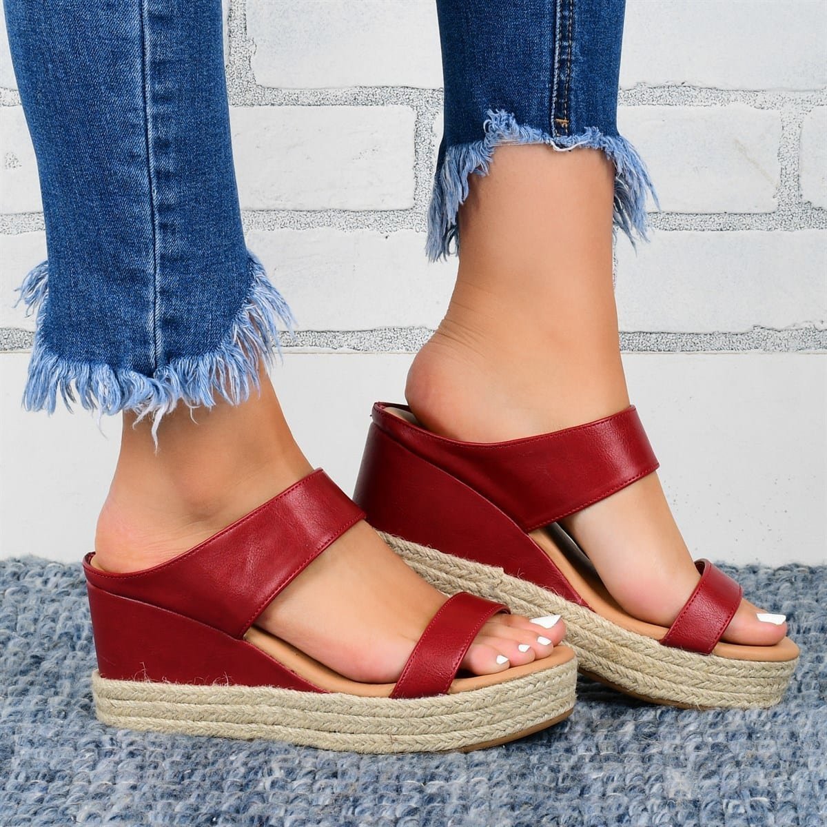Wedge Heel Slippers Casual Sandals Hemp High Wedge Heel Shoes - 𝓢𝓱𝓸𝓹𝓵𝓮𝓬𝔂