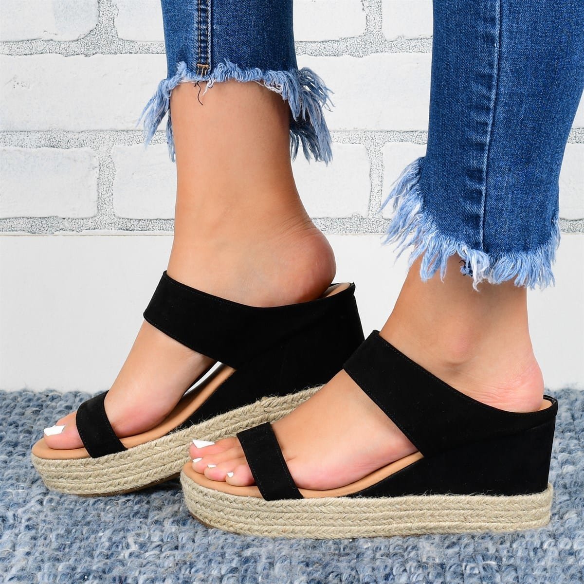 Wedge Heel Slippers Casual Sandals Hemp High Wedge Heel Shoes - 𝓢𝓱𝓸𝓹𝓵𝓮𝓬𝔂