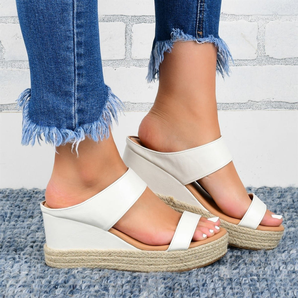 Wedge Heel Slippers Casual Sandals Hemp High Wedge Heel Shoes - 𝓢𝓱𝓸𝓹𝓵𝓮𝓬𝔂