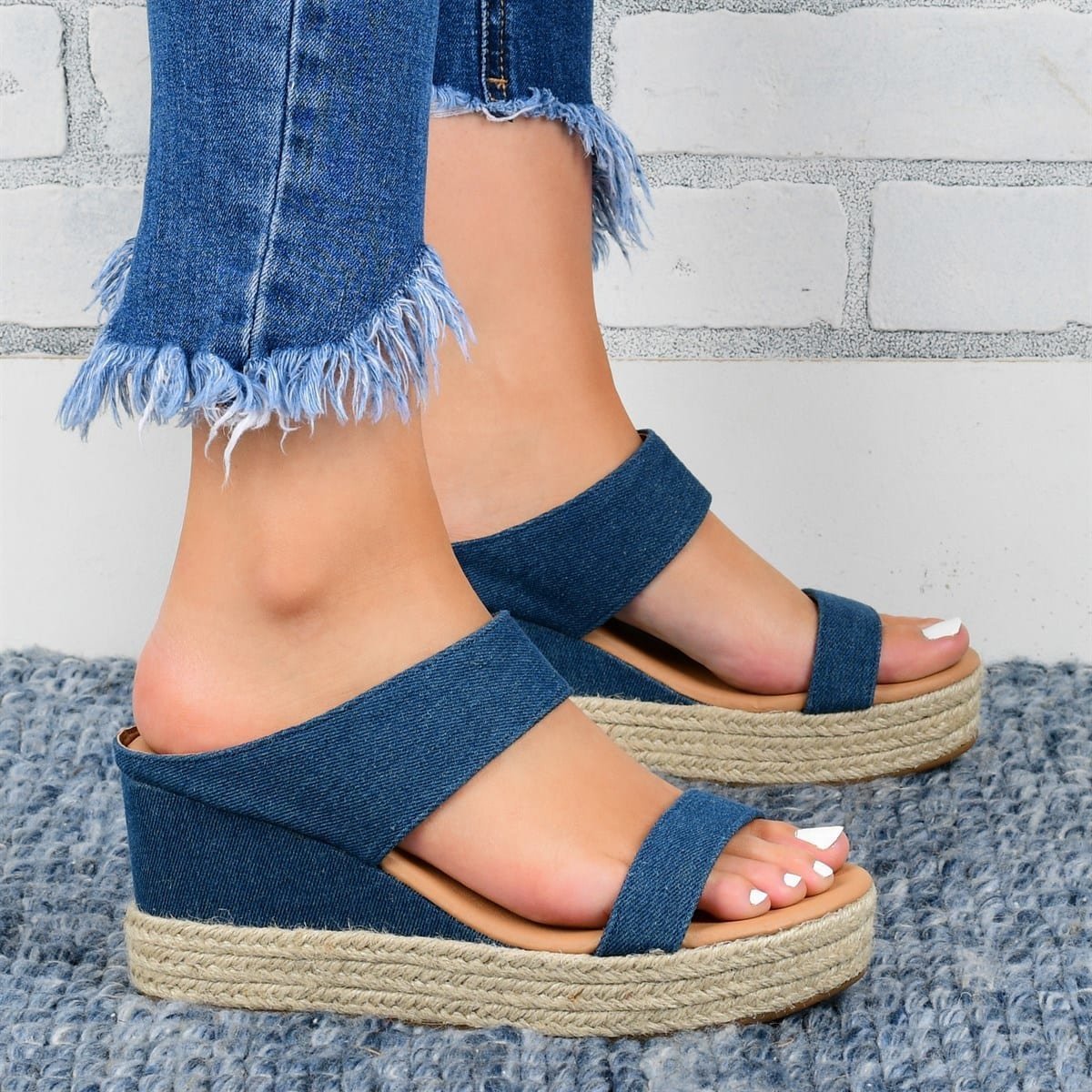 Wedge Heel Slippers Casual Sandals Hemp High Wedge Heel Shoes - 𝓢𝓱𝓸𝓹𝓵𝓮𝓬𝔂
