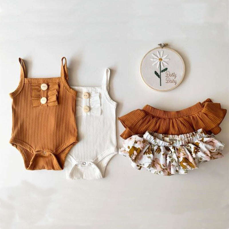 New Baby Clothing Wholesale Girls Summer Romper Skirt Set - 𝓢𝓱𝓸𝓹𝓵𝓮𝓬𝔂