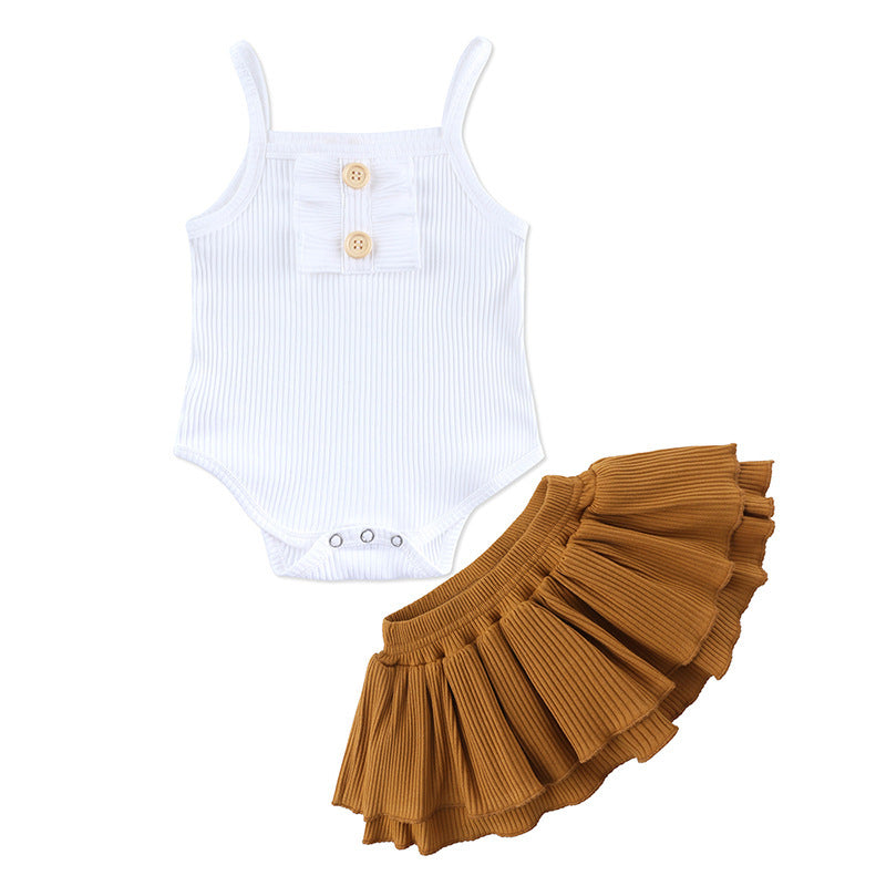 New Baby Clothing Wholesale Girls Summer Romper Skirt Set - 𝓢𝓱𝓸𝓹𝓵𝓮𝓬𝔂