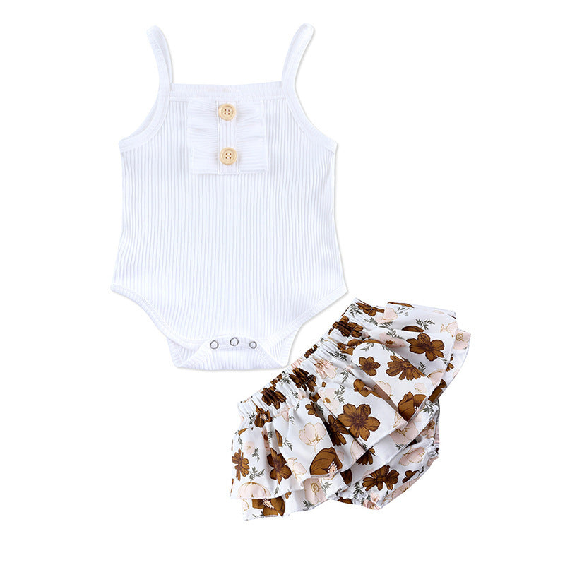 New Baby Clothing Wholesale Girls Summer Romper Skirt Set - 𝓢𝓱𝓸𝓹𝓵𝓮𝓬𝔂