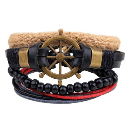 Leather Bracelet Men Multilayer Bead Bracelet Punk Wrap Bracelets for Women Vintage punk Men Jewelry - 𝓢𝓱𝓸𝓹𝓵𝓮𝓬𝔂