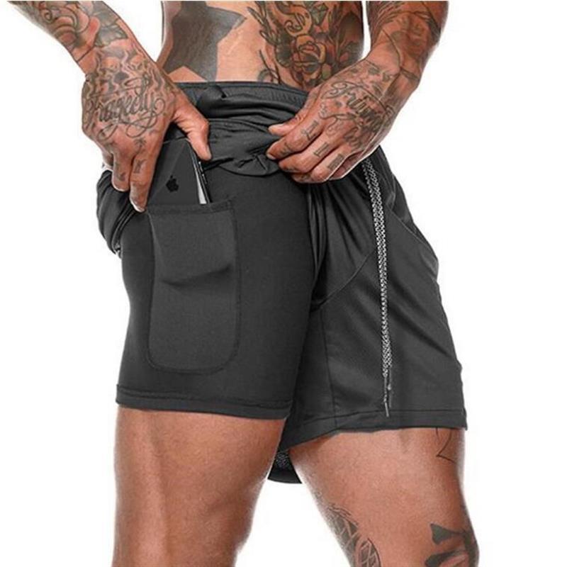 Running Shorts Men 2 In 1 Double-deck Quick Dry GYM  Fitness Jogging Workout  Pants - 𝓢𝓱𝓸𝓹𝓵𝓮𝓬𝔂