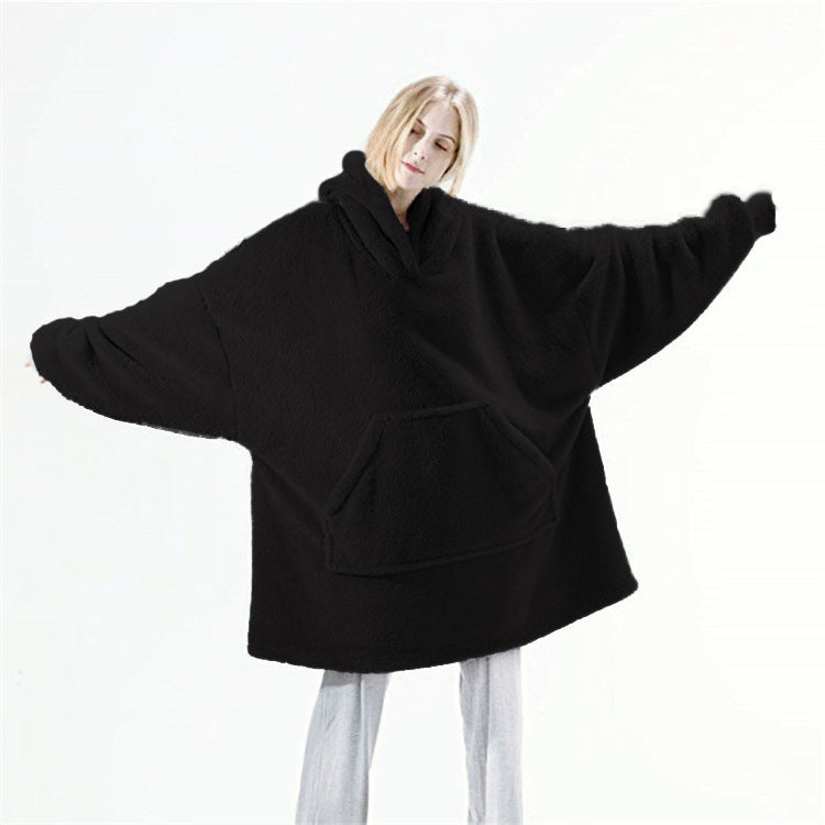 Hoodie Sweatshirt With Big Pocket Tops Sweater Comfortable Loose Double-Sided Fleece Thicker Wearable Blanket - 𝓢𝓱𝓸𝓹𝓵𝓮𝓬𝔂