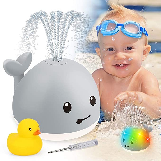 Baby Cute Cartoon Whale Floating Spraying Water Bath Toys With Light Music LED Light Baby Toys - 𝓢𝓱𝓸𝓹𝓵𝓮𝓬𝔂