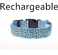 LED Dog Collar Safety Adjustable Nylon Leopard Pet Collar - 𝓢𝓱𝓸𝓹𝓵𝓮𝓬𝔂
