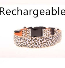 LED Dog Collar Safety Adjustable Nylon Leopard Pet Collar - 𝓢𝓱𝓸𝓹𝓵𝓮𝓬𝔂