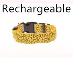 LED Dog Collar Safety Adjustable Nylon Leopard Pet Collar - 𝓢𝓱𝓸𝓹𝓵𝓮𝓬𝔂