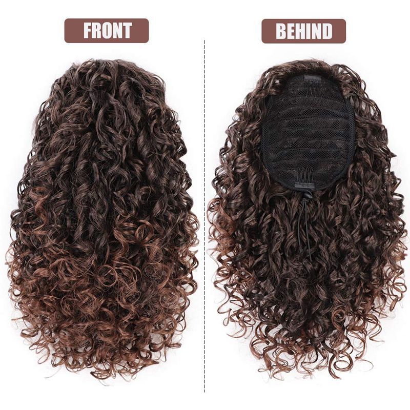 Wig Ponytail Wig Female African Small Curls - 𝓢𝓱𝓸𝓹𝓵𝓮𝓬𝔂