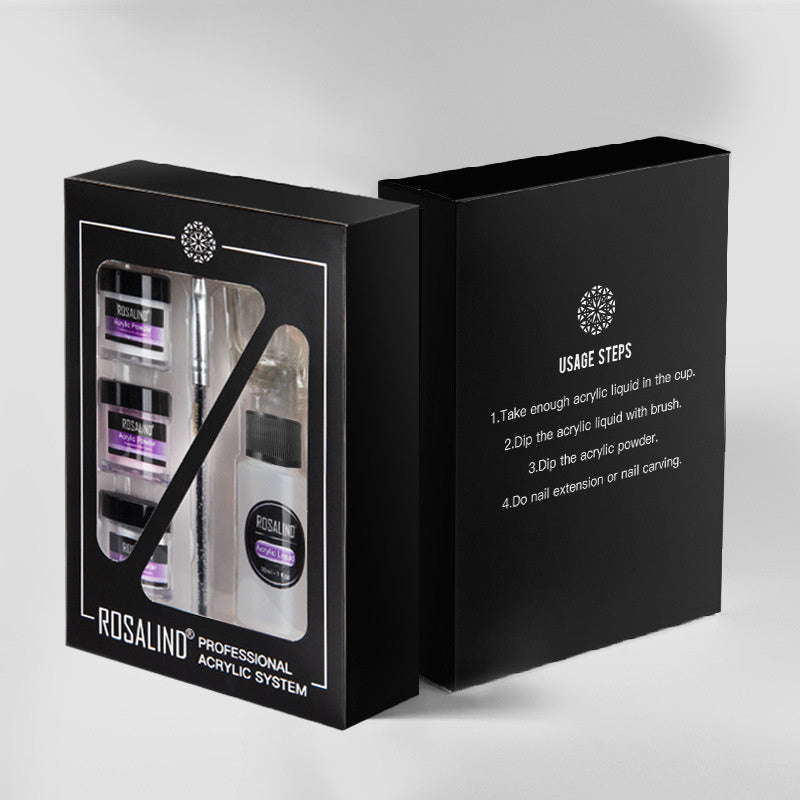 Nail Powder Acrylic System Kit Professional Nail Art Tool Set Contain Glass Cup Acrylic Liquid Extention Carving Manicure - 𝓢𝓱𝓸𝓹𝓵𝓮𝓬𝔂