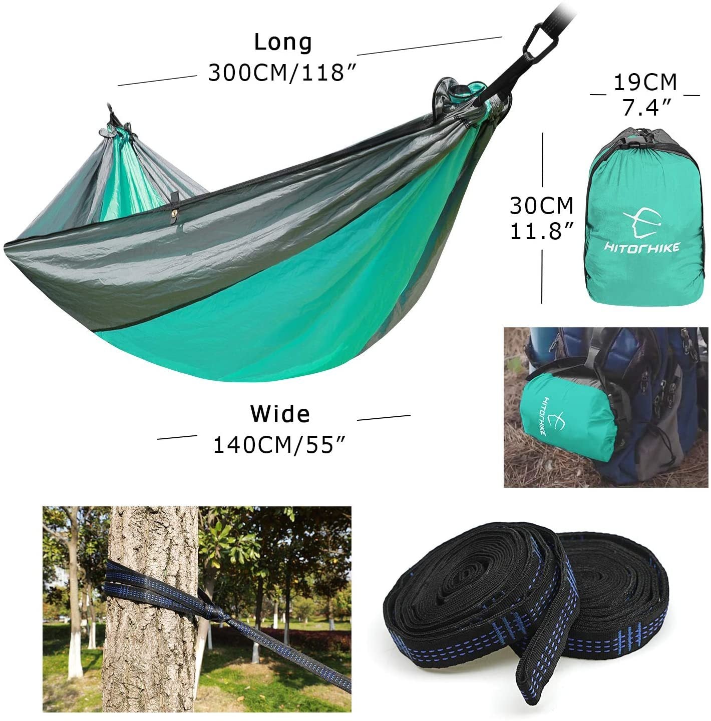 Backpacking Hammock - Portable Nylon Parachute Outdoor Double Hammock - 𝓢𝓱𝓸𝓹𝓵𝓮𝓬𝔂