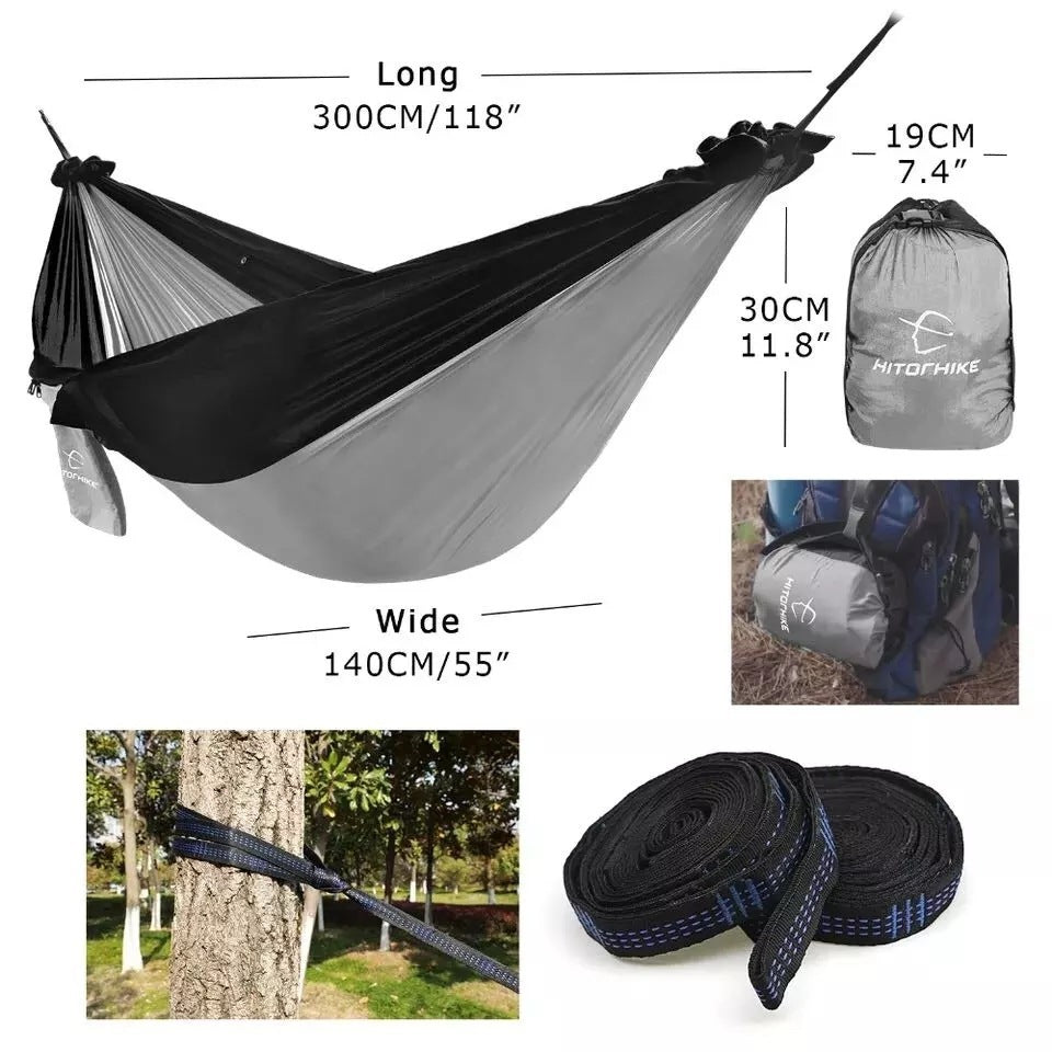 Backpacking Hammock - Portable Nylon Parachute Outdoor Double Hammock - 𝓢𝓱𝓸𝓹𝓵𝓮𝓬𝔂