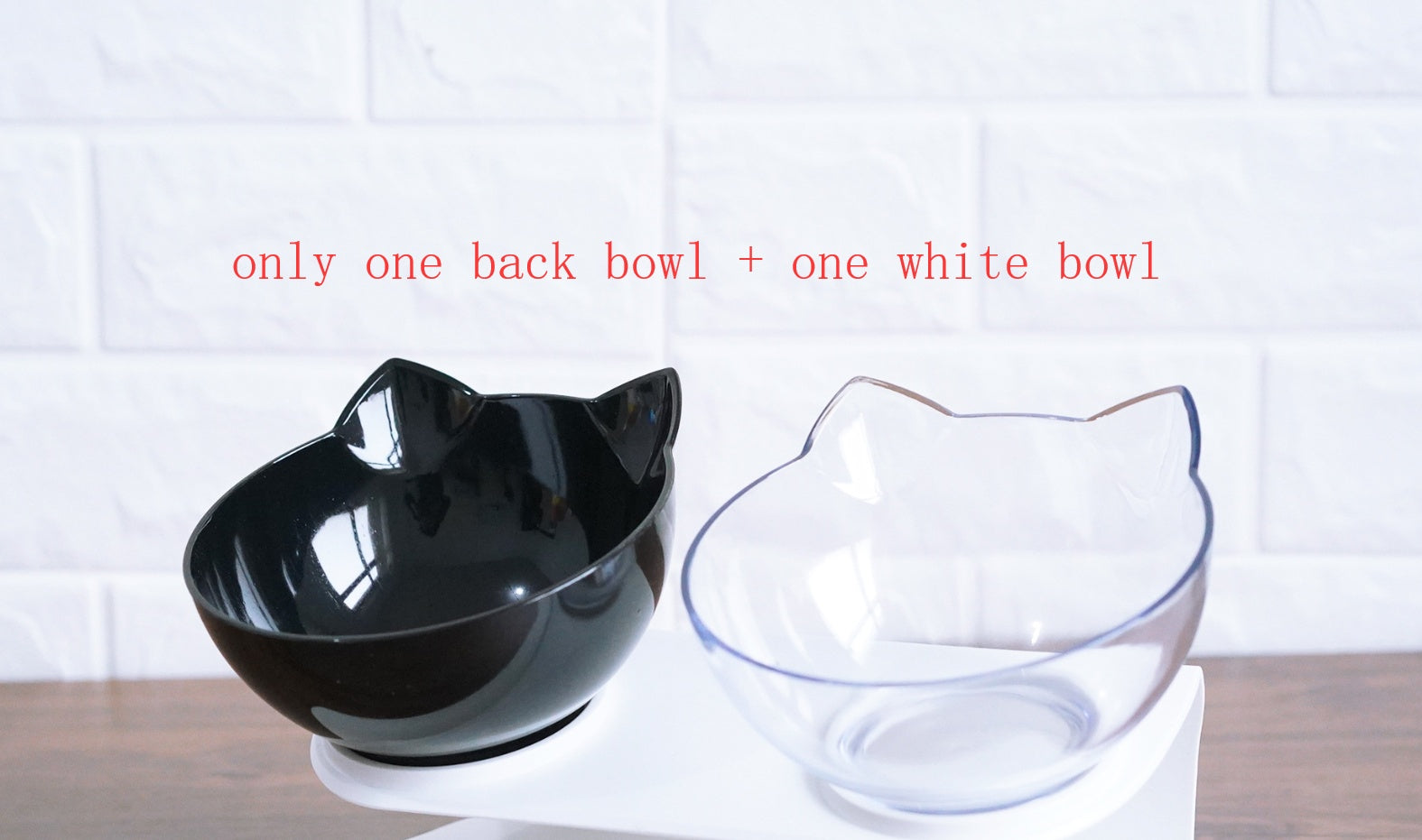 New Inclined Food Cat Ear Oblique Mouth Transparent Single Pet Bowl - 𝓢𝓱𝓸𝓹𝓵𝓮𝓬𝔂