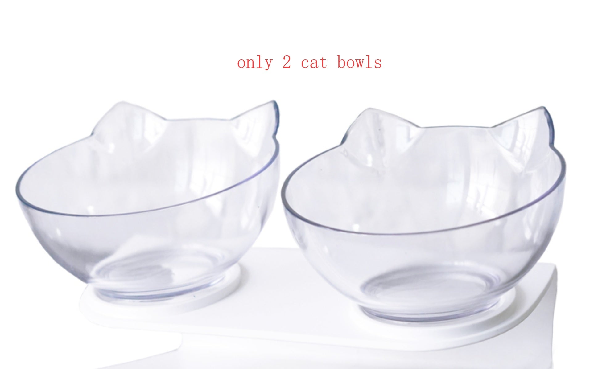 New Inclined Food Cat Ear Oblique Mouth Transparent Single Pet Bowl - 𝓢𝓱𝓸𝓹𝓵𝓮𝓬𝔂
